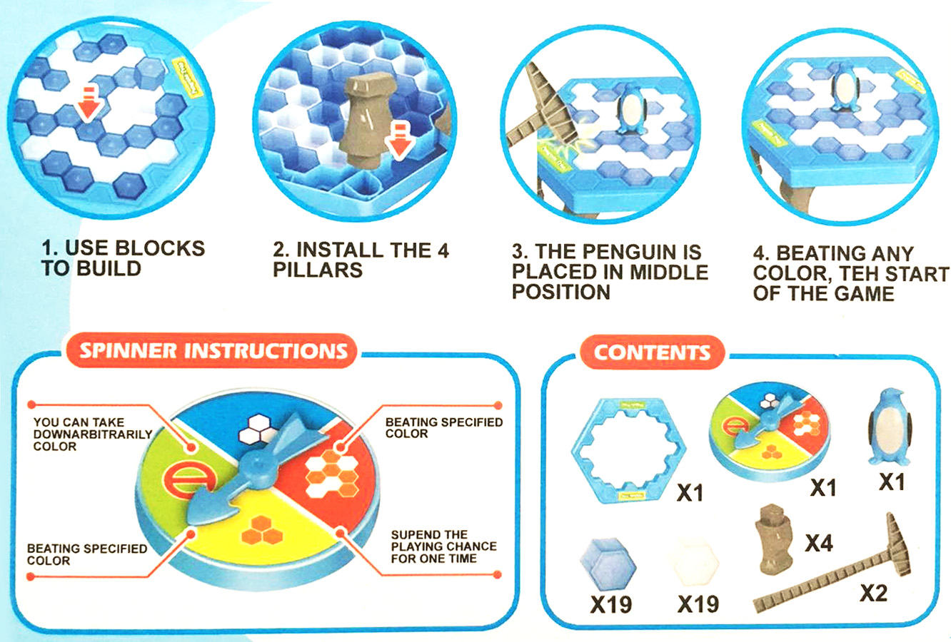 เกมส์ทุบน้ำแข็งกล่อง (เพนกวิน / กบ) 16 ซม.(1x6)