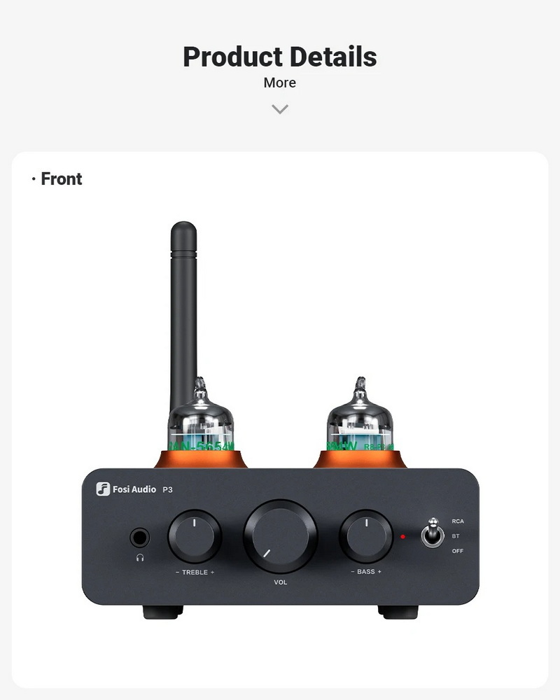 Fosi Audio P3 ปรีแอมป์หลอด 5654W x2 ปรับ Bass Treble ได้ สำหรับเครื่องเสียงบ้านหรือชุดหูฟัง ประกันศูนย์ไทย