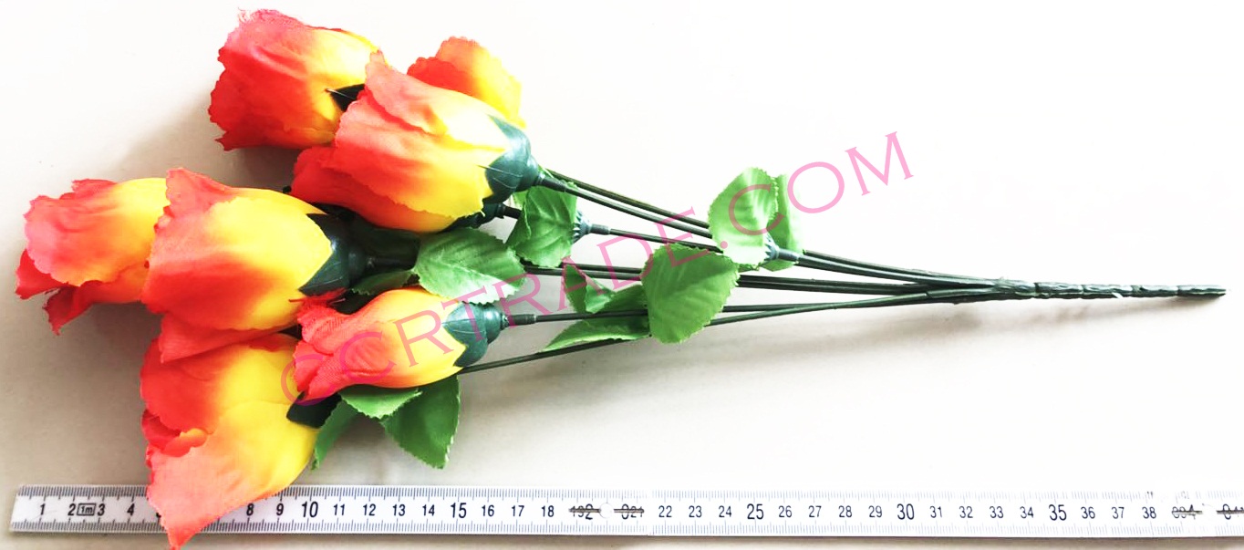 ดอกกุหลาบตูม 7 ดอก ก้านยาว 42 ซม.