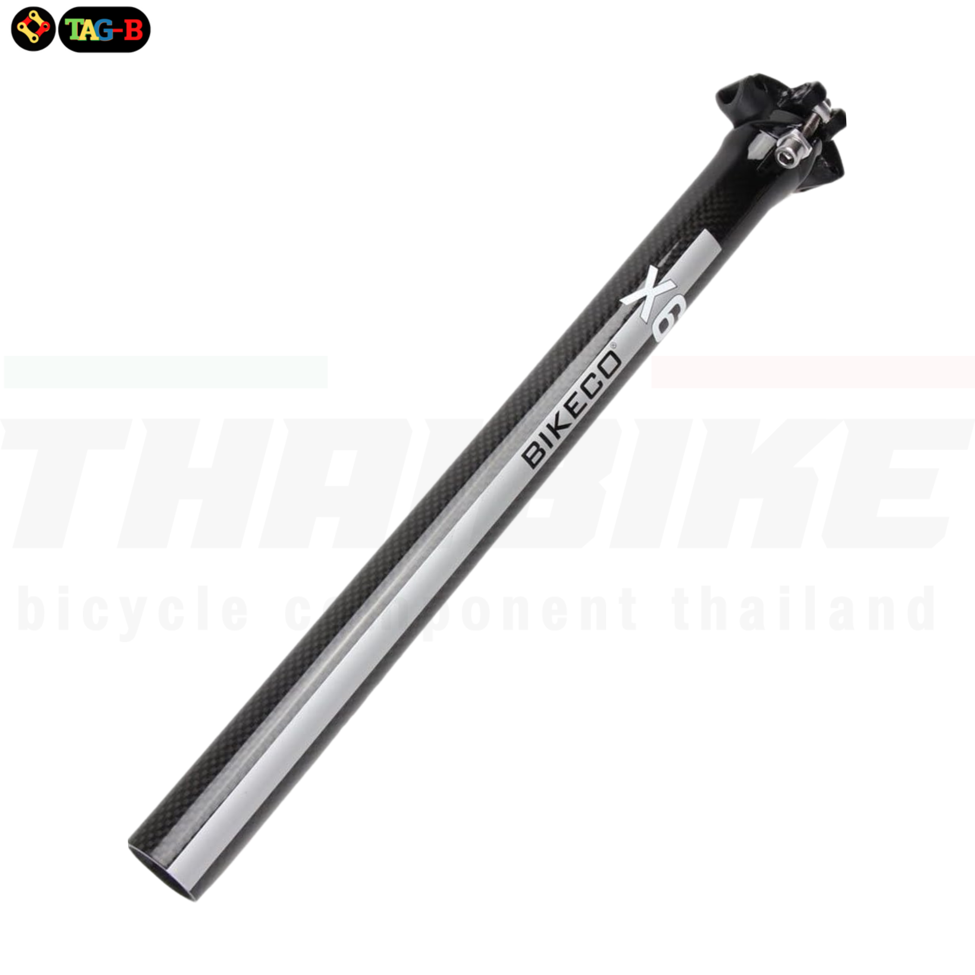 หลักอานจักรยานแบบตรงฟูลคาร์บอน BIKECO X6 27.2 30.9 31.6 400มม.