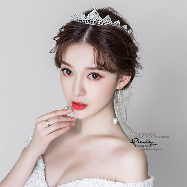 AC008 **พรีออเดอร์**ชุดเทียร่า มงกุฎเพชรพร้อมต่างหู ชุดเครื่องประดับเจ้าสาวสวยหรูดุจเจ้าหญิง