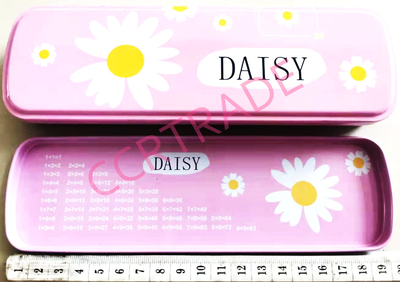 กล่องดินสอเหล็ก 2 ชั้น ลายเดซี่ 20.5 ซม.