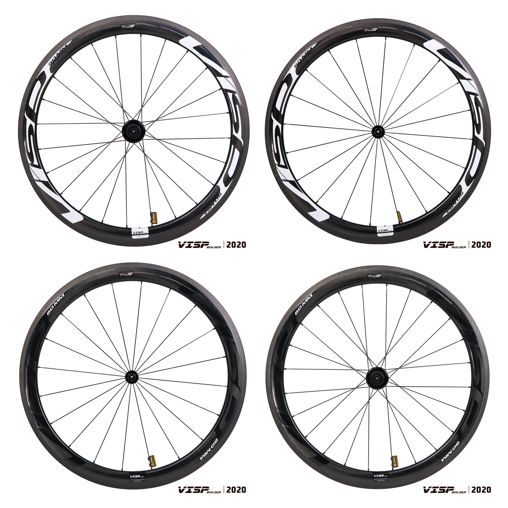 ล้อจักรยานเสือหมอบคาร์บอน VISP BASIC SERIES 2020 Rim 50/50 MM UD GLOSSY