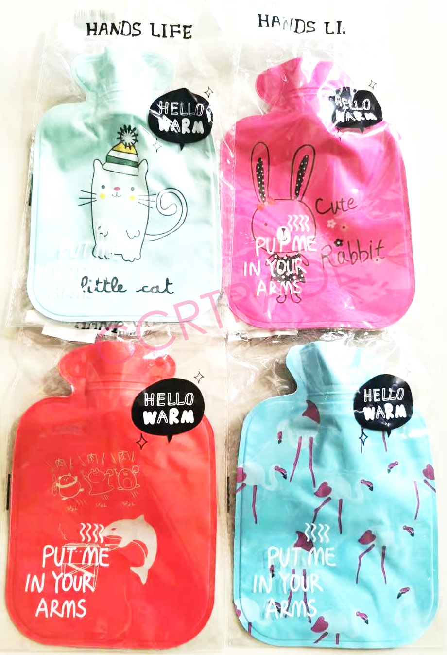 กระเป๋าน้ำร้อนการ์ตูนสีหวาน 14.5x21 ซม.