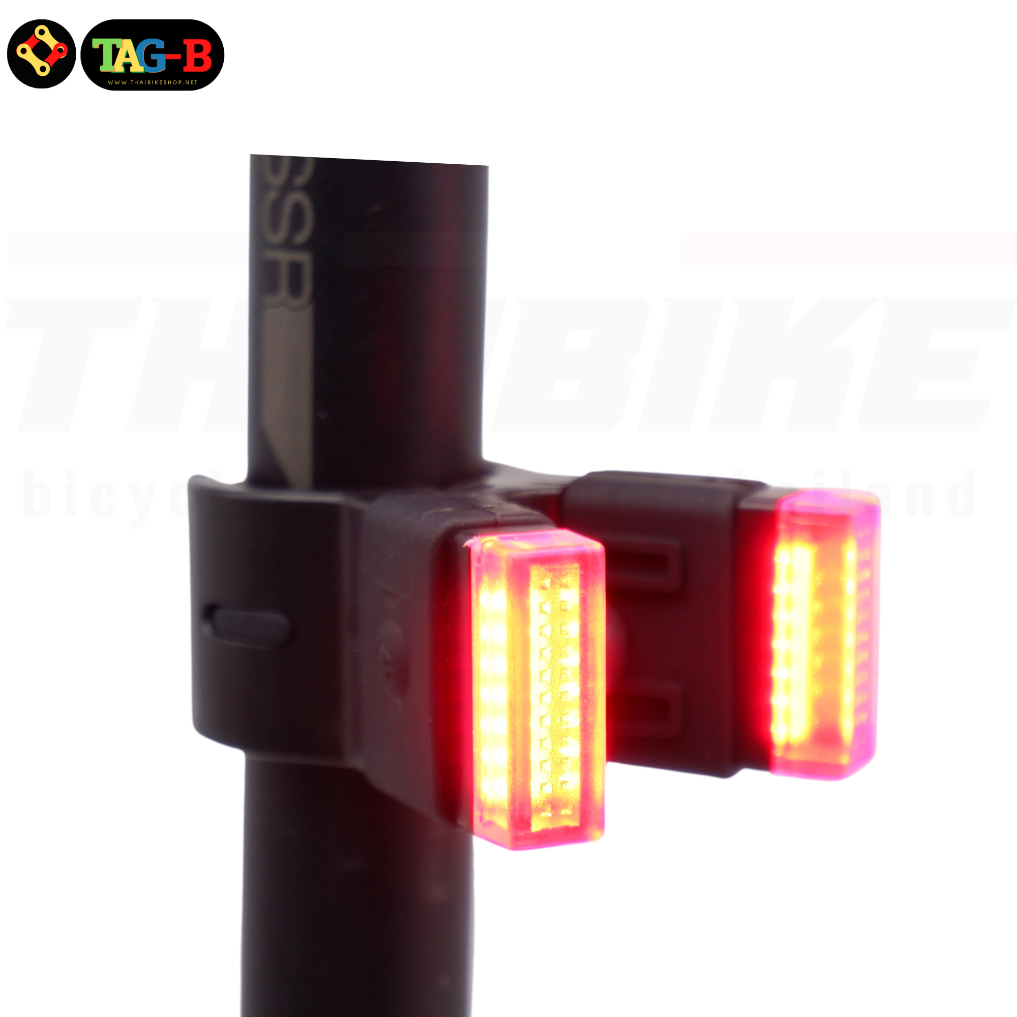 ไฟท้ายจักรยานชาร์จ USB COB หนีบหลักอาน ใช้งานง่าย