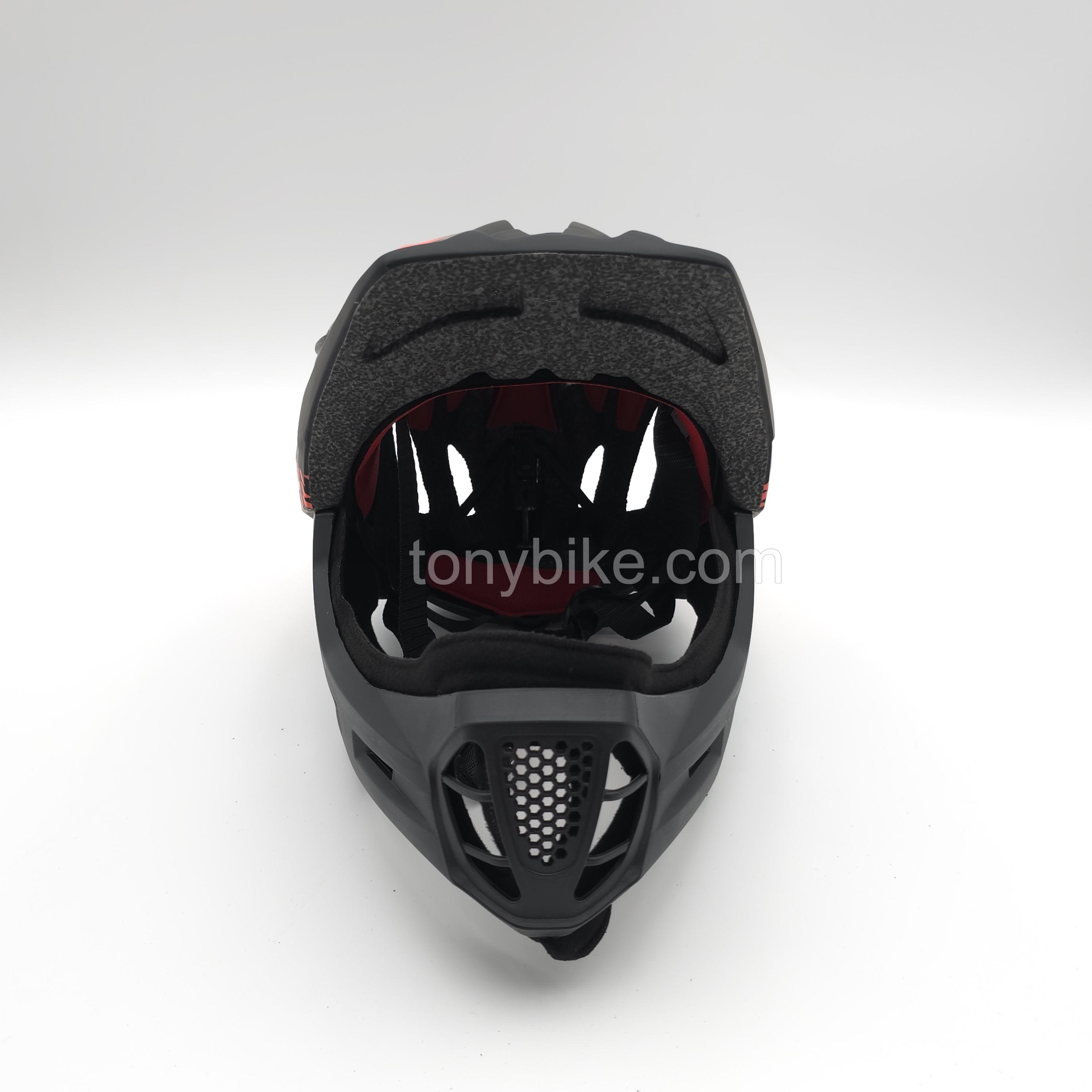 หมวกจักรยานเด็ก เต็มใบ สีดำส้ม 46-53 ซม.