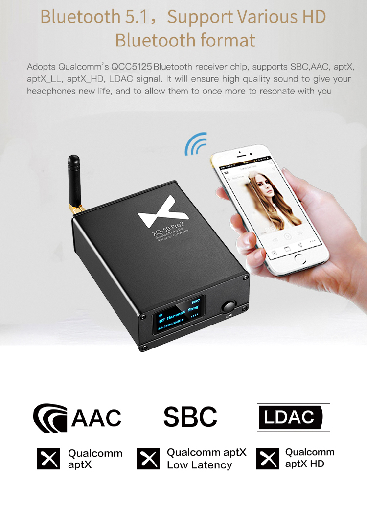 ขาย xDuoo XQ-50 PRO 2 DAC AMP ตั้งโต๊ะ เปลี่ยนลำโพงของคุณ ให้รองรับ Bluetooth 5.1 รองรับ APTX HD , LDAC