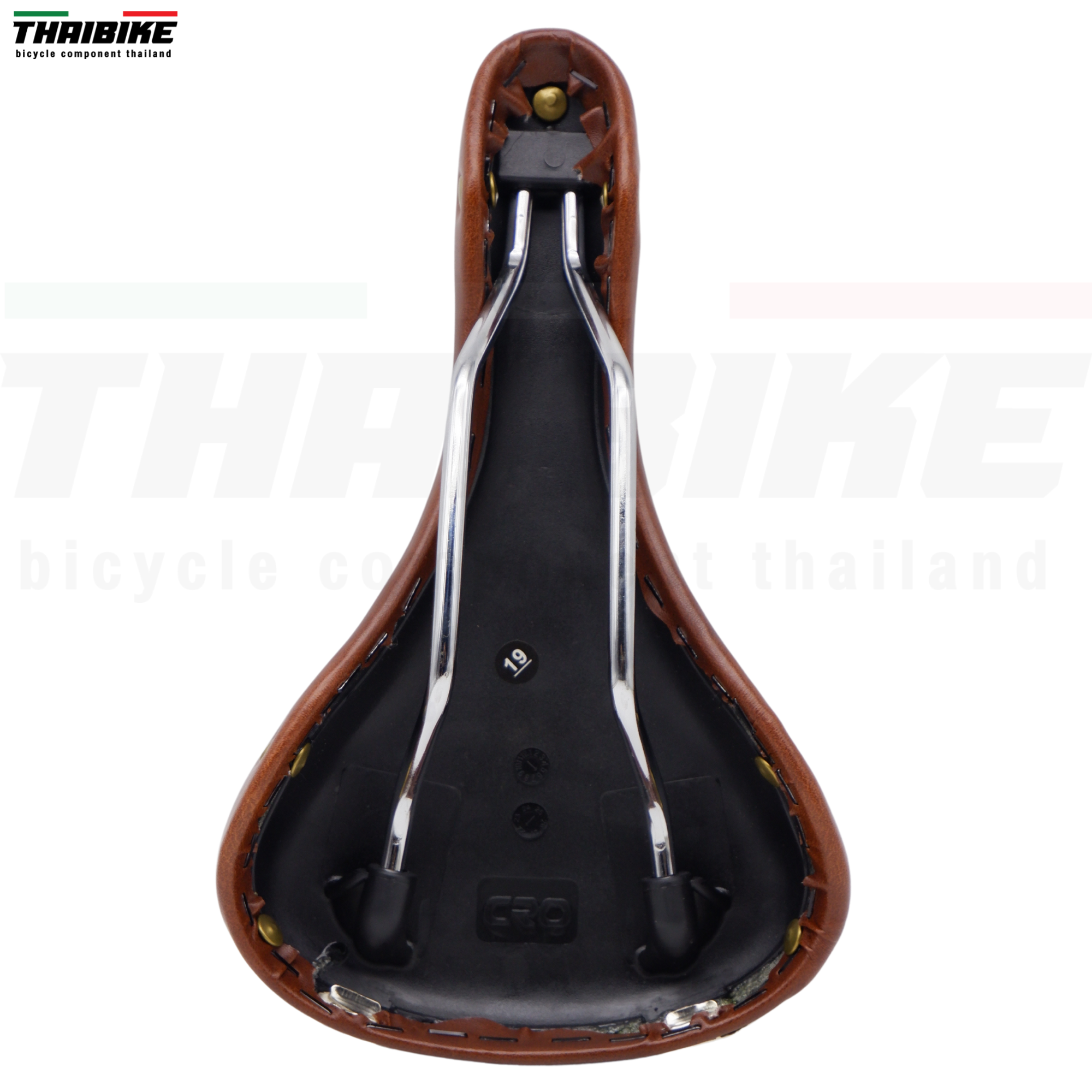 อานจักรยานหนังเทียม ทรงวินเทจ มีหูห้อยกระเป๋าหลัง