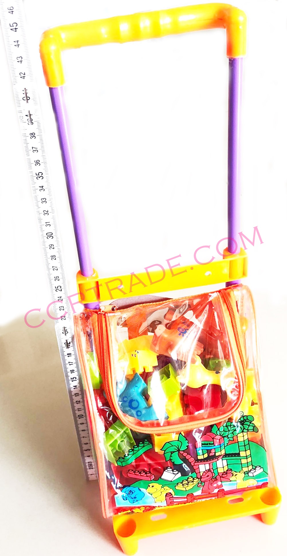 บล็อคตัวต่อ 87 ชิ้นกระเป๋าลากการ์ตูน 44 ซม.(1x3)