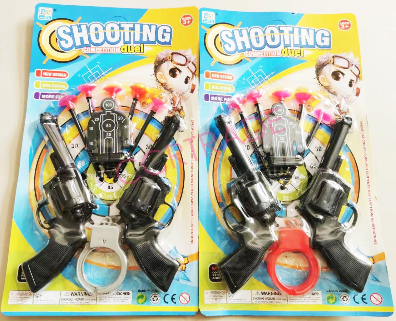 ปืนคู่ยิงลูกดอก 2 ชิ้น+กุญแจมือแผง 37 ซม.