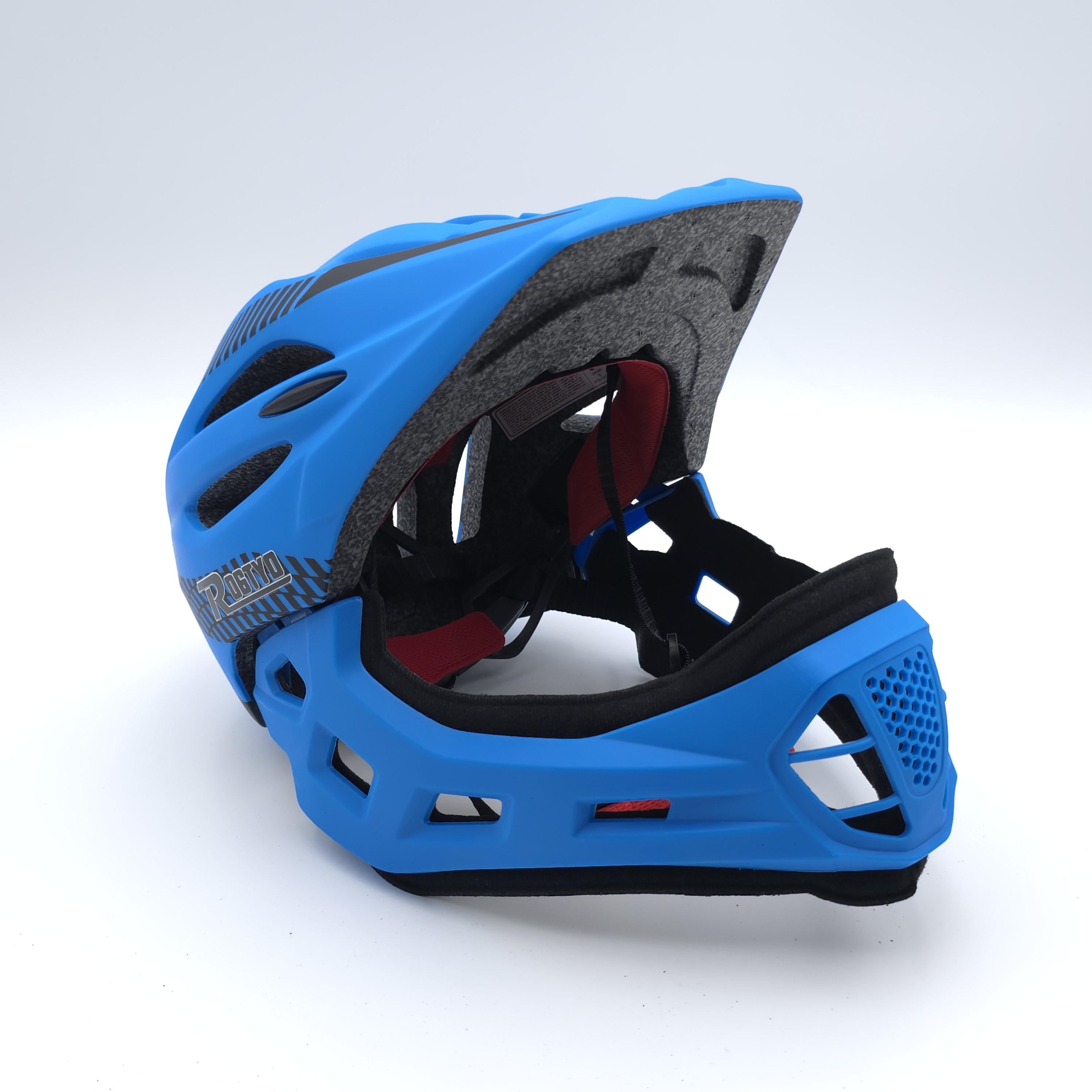 หมวกจักรยานเด็ก เต็มใบ สีฟ้าดำ 46-53 ซม.