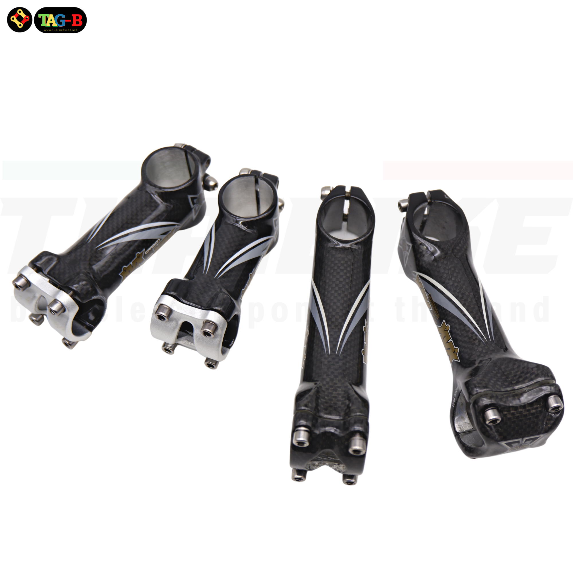 สเต็มจักรยานเสือหมอบ เสือภูเขา อลูมิเนียมเคลือบคาร์บอน XVX 25.4/28.6 ยาว 80/100/120/130 มม.