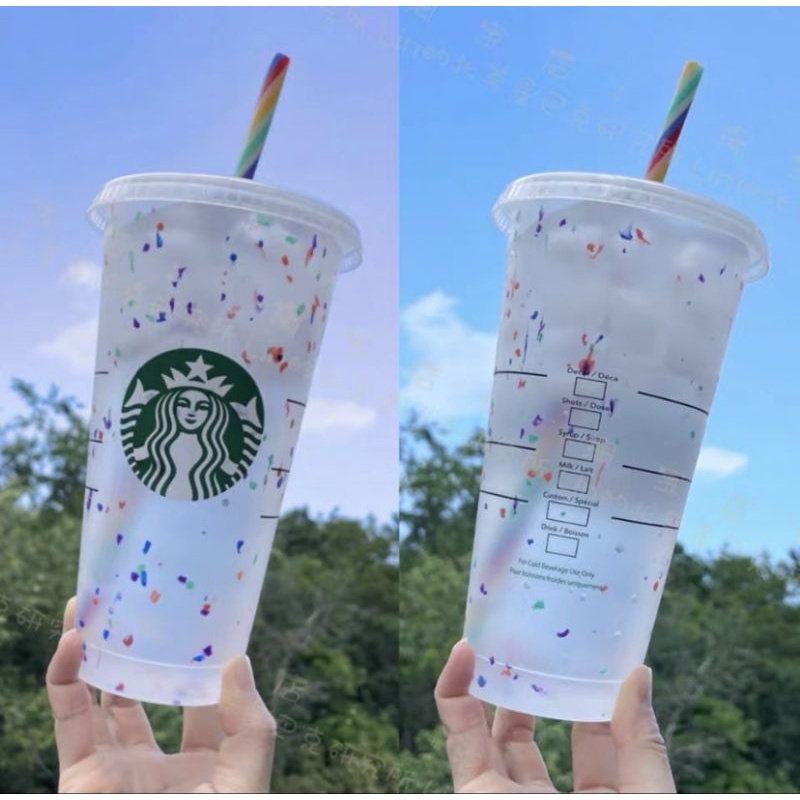 แก้วเปลี่ยนสีตามอุณหภูมิ starbucks🎠 รุ่น limited🎉 พร้อมส่งจากไทย 🎁ค่าส่งถูก‼️แก้วใส่น้ำเย็นแล้วเปลี่ยนสี