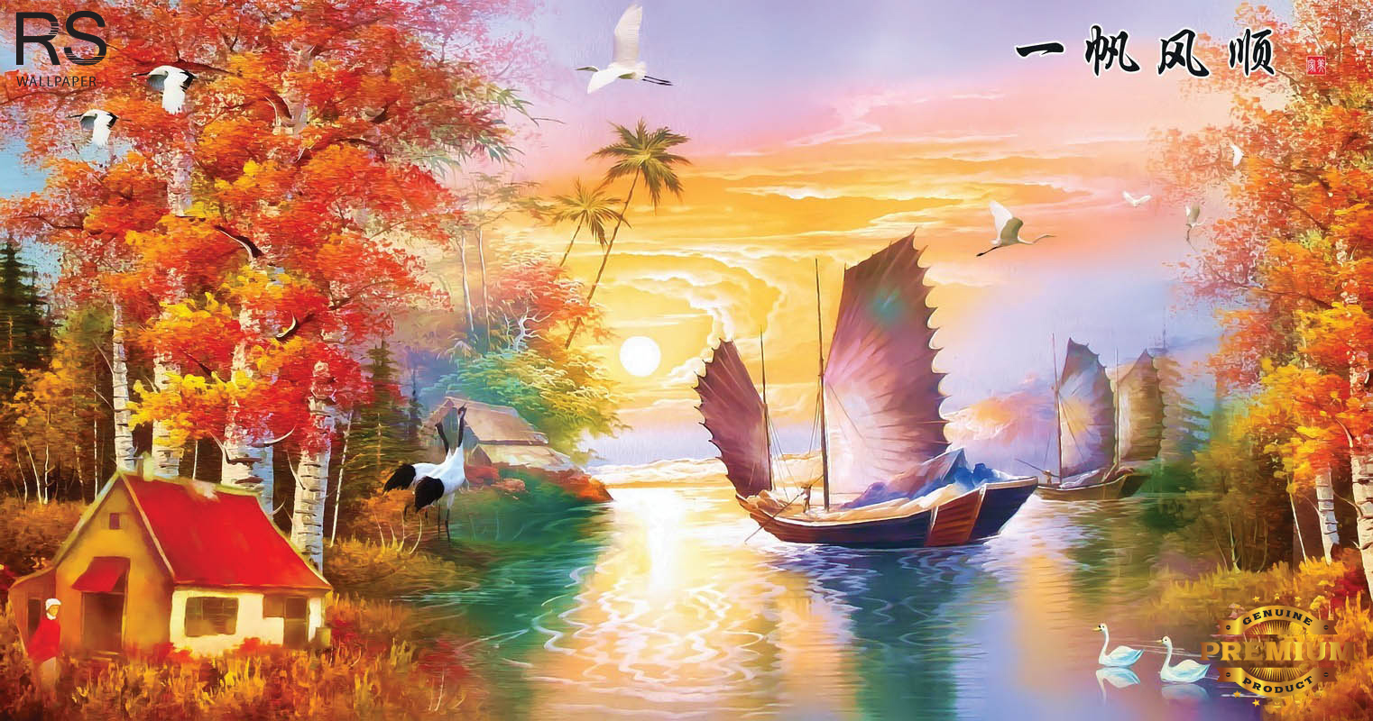 วอลเปเปอร์ ภาพฮวงจุ้ย เรือมงคล J-PREMIUM(สั่งผลิต)