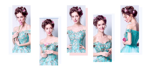 DL038 - **พรีออเดอร์** ชุดราตรี เดรสยาวออกงาน (Night party dresses) ชุดไปงานแต่งงานสวยๆ "ธีมสีเขียวมินท์ปักดอกสวย"