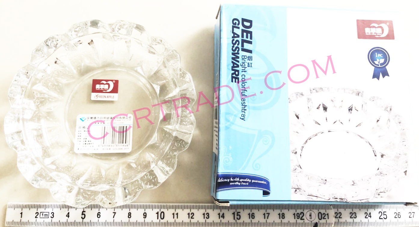 ที่เขี่ยบุหรี่แก้วกลมหยักใหญ่(หนา) 11.5 ซม.