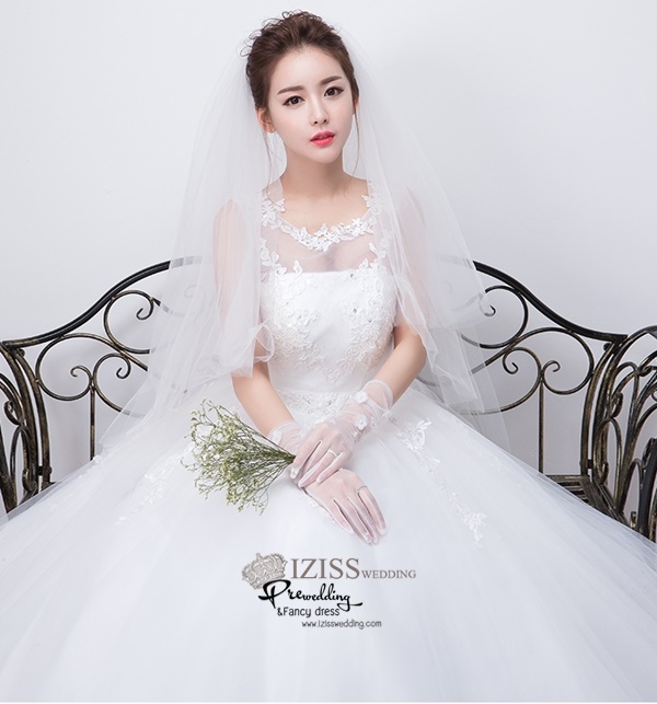 BR205 **พรีออเดอร์**ชุดแต่งงาน&ชุดเจ้าสาวแบบยาวสีขาวเกรดพรีเมี่ยม หรูหราน่ารัก สวยโดดเด่นไม่ซ้ำใคร
