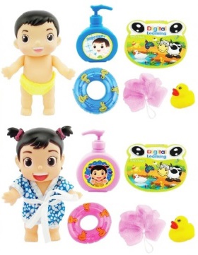 เซ็ทกุ๋งกิ๋งอาบน้ำ+หนังสือกันน้ำถุง PVC 17x32 ซม.(ลิขสิทธิ์แท้)(1x3)