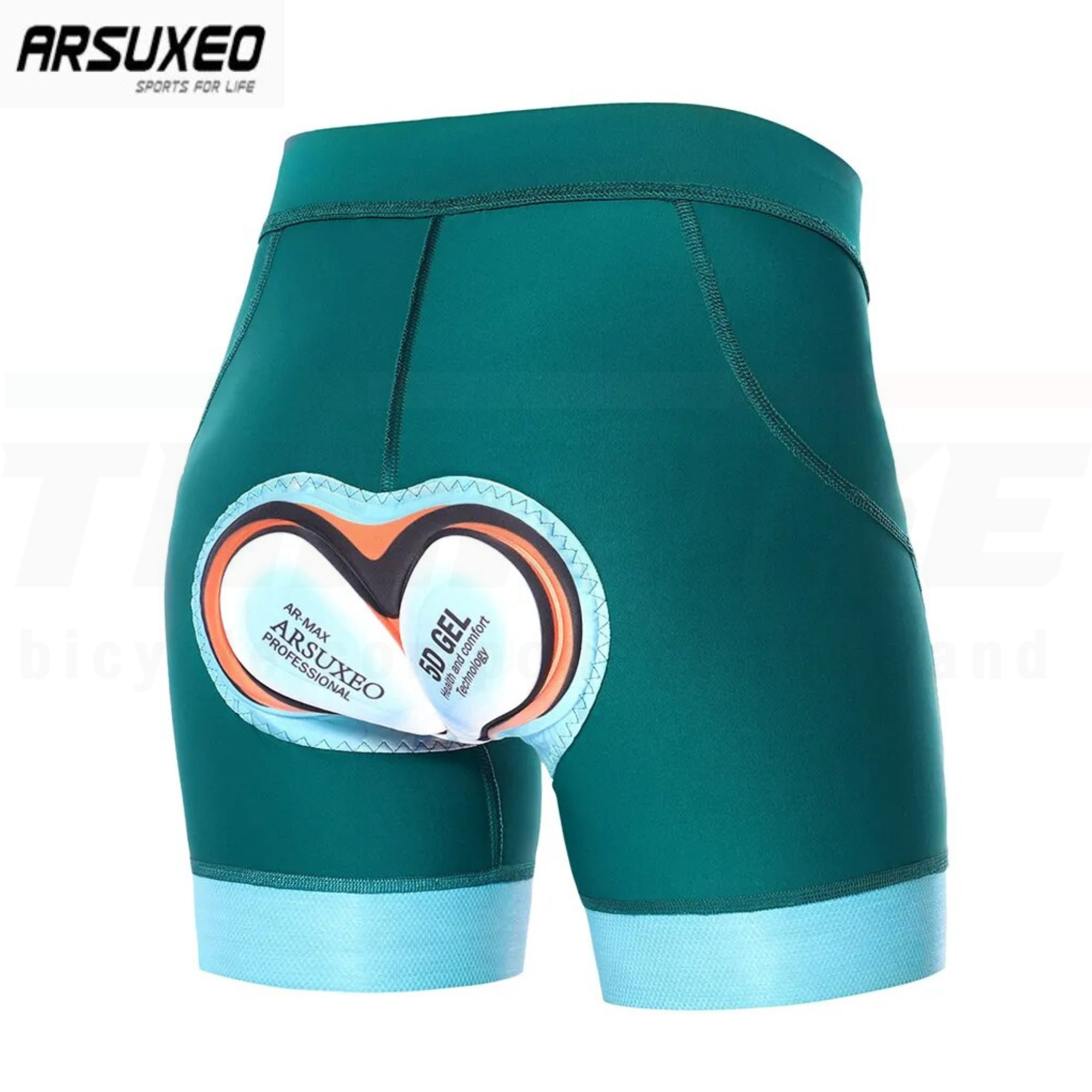 ผู้หญิง กางเกงปั่นจักรยานขาสั้นเป้า 5D ยี่ห้อ ARSUXEO ขาเลเซอร์คัท