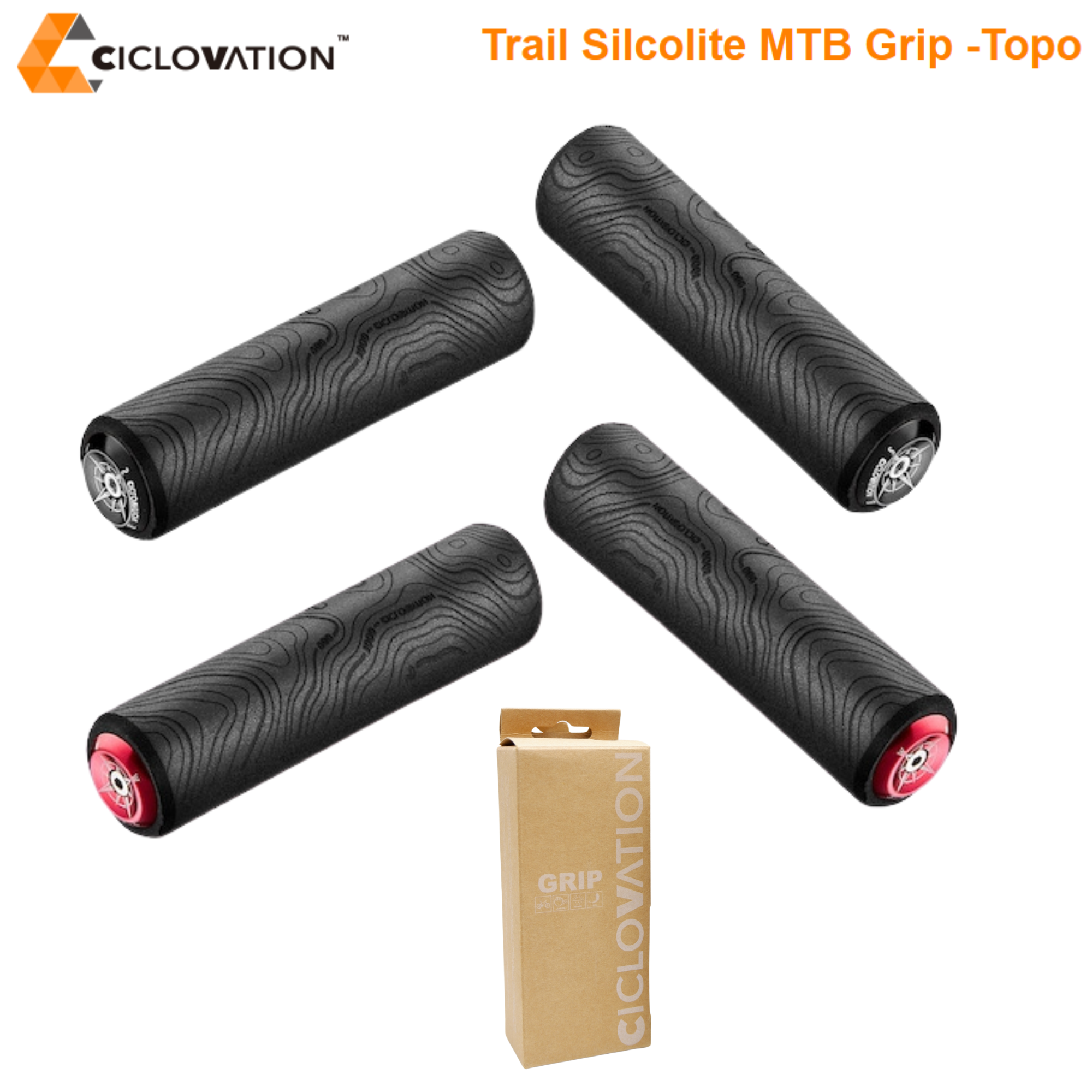 ปลอกแฮนด์จักรยาน Foam Silicone CICLOVATION Trail Silcolite MTB Grip -Topo