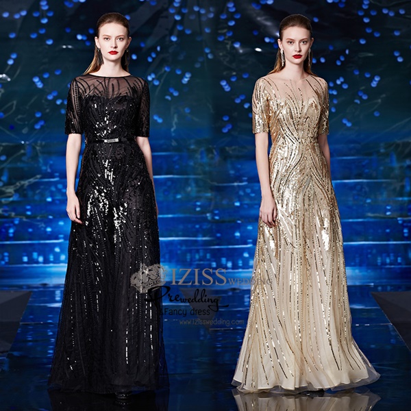 T030 **พรีออเดอร์เดรสชุดเลื่อมสีแดง สีเขียวมิ้นต์ สีน้ำเงิน สีทอง และสีดำ**ชุดราตรียาวเลื่อมทั้งชุด แขนสั้น เล่นดีเทลซีทรูช่วงอกและแขน แต่งเลื่อมไม้ลายกิ่งไม้ พร้อมเข็มขัดเข้ารูปช่วงเอว กระโปรงทรงปล่อย สวยงามหรูหราไฮโซมากๆ ค่ะ