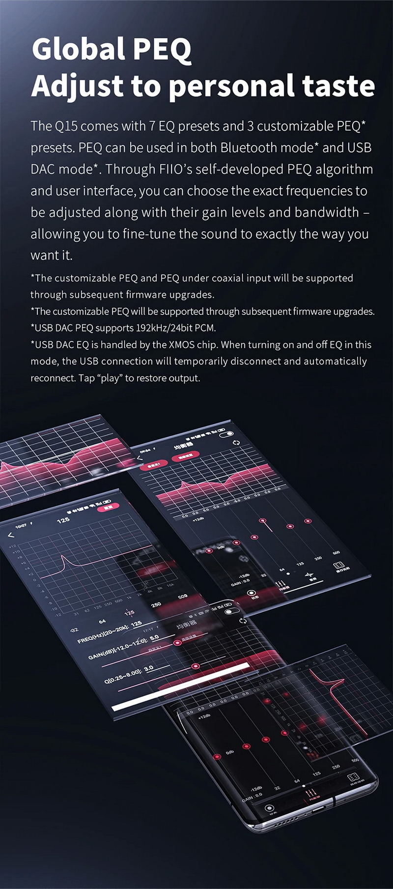 FiiO Q15 DAC/AMP พกพา ชิป DACคู่ จอ IPS รองรับ MQA, PCM 32bit/768kHz, DSD512 ประกันศูนย์ไทย