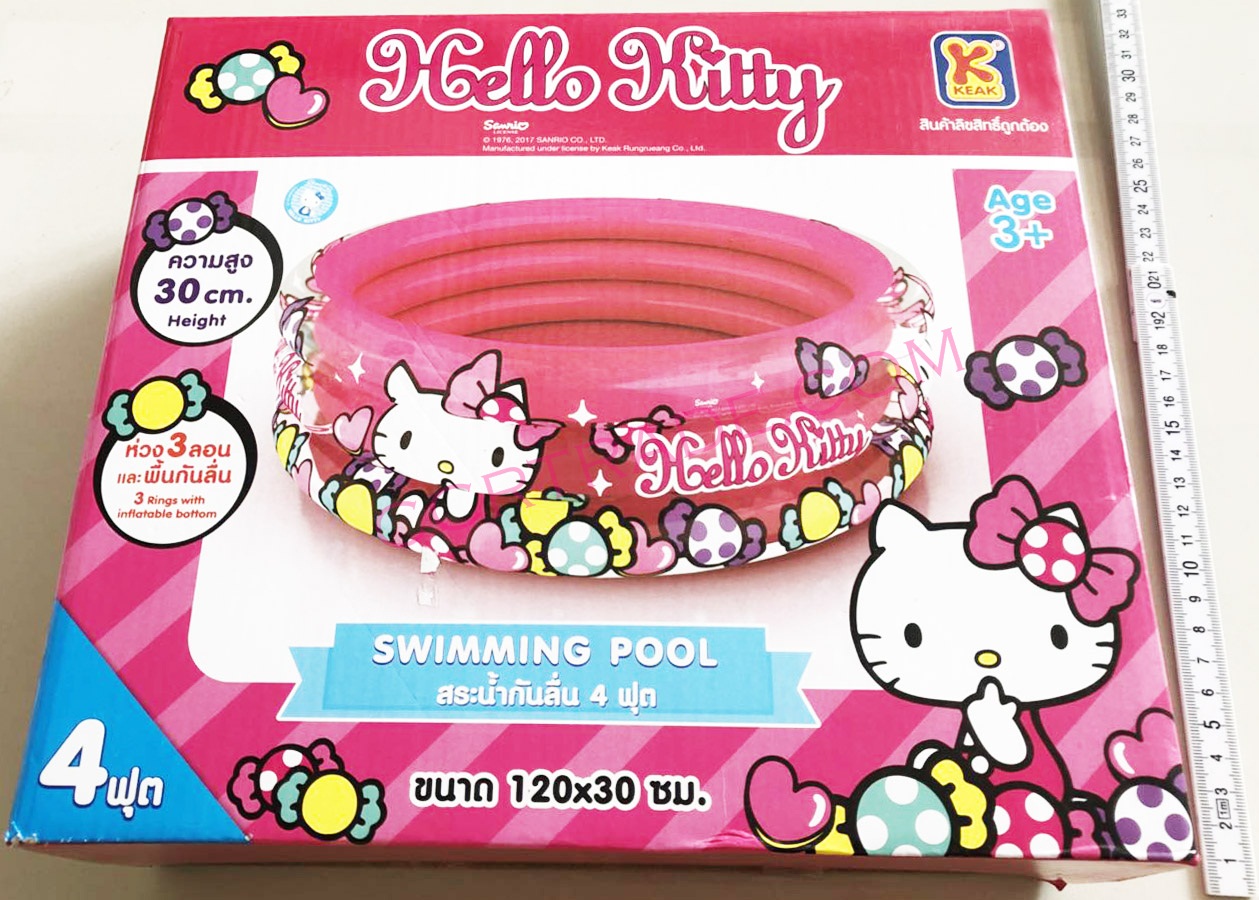 สระน้ำกันลื่น 4 ฟุต 3 ลอน ลายคิตตี้ (ลิขสิทธิ์แท้)(1x2)