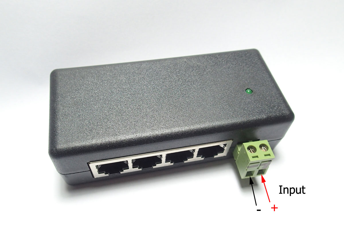 POE Injector 10/100 4 Port 9-48V