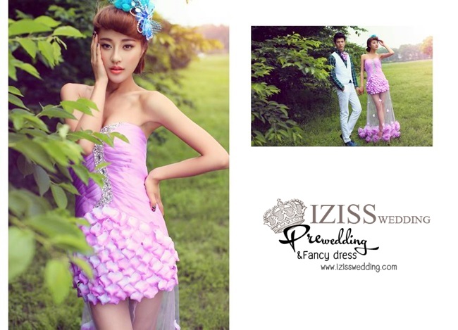 PW179 - Pre order ชุดคู่ถ่ายพรีเวดดิ้ง (prewedding dress) & ชุดแต่งงานแฟนซี (Fancy wedding dress)ชายหญิง "ธีมสีม่วง-ขาว"