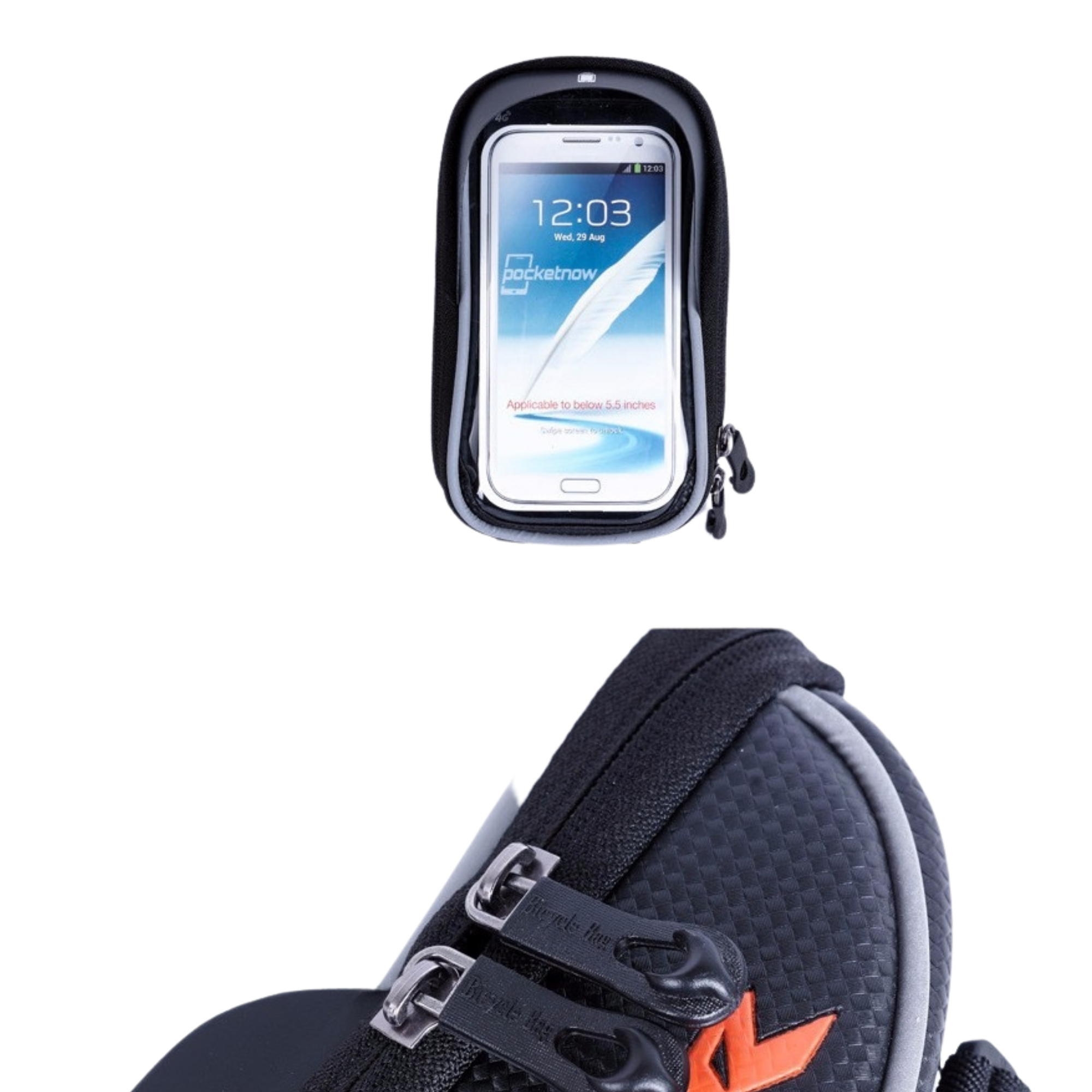 กระเป่าใส่มือถือวางสเต็ม รัดคอแฮนด์ CBR 5.5 นิ้ว ติดกับจักรยาน