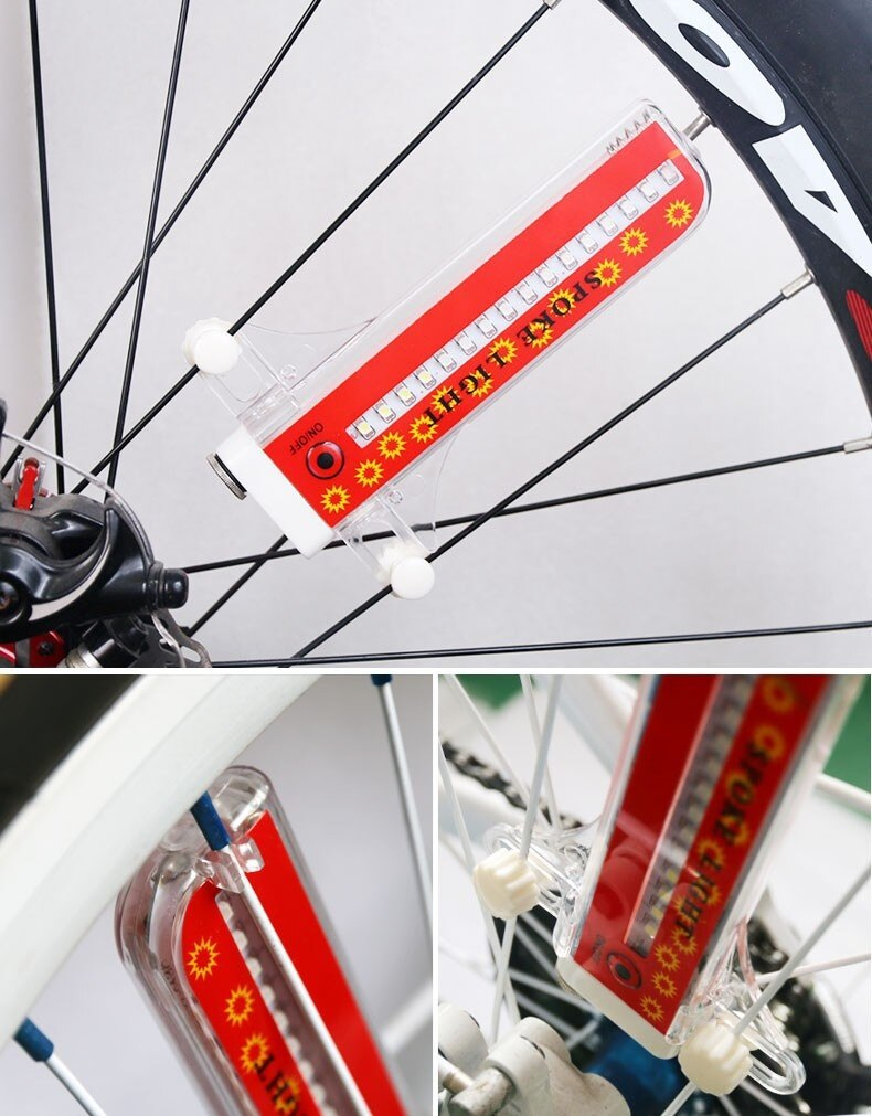 ไฟติดซี่ลวดจักรยาน รุ่นใหญ่พิเศษ ไฟ LED 16หลอด เปลี่ยนไฟได้ 32 รูปแบบ