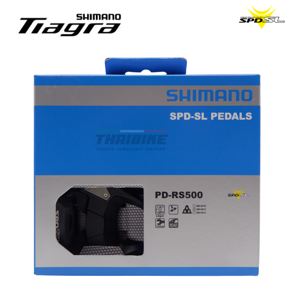 ประกันศูนย์ไทยไทย บันไดคลีตจักรยานเสือหมอบ SHIMANO TIAGRA, PD-RS500, มีคลีท, มีกล่อง