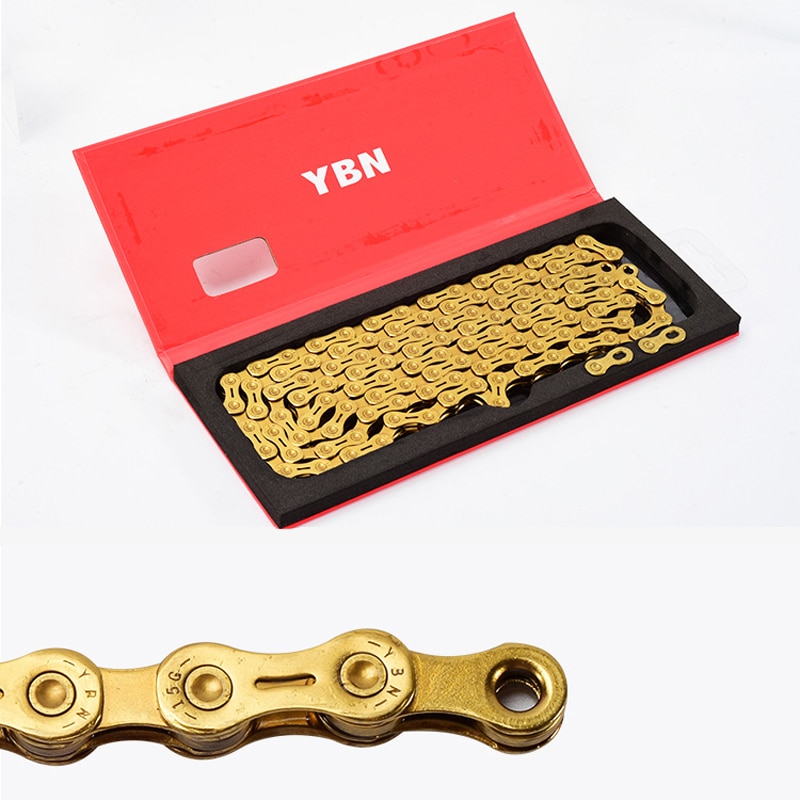 โซ่จักรยาน YBN 10/11spd. สีทอง 116L Ti-N Gold SLA 11 for SHIMANO, CAMPAGNOLO AND SRAM