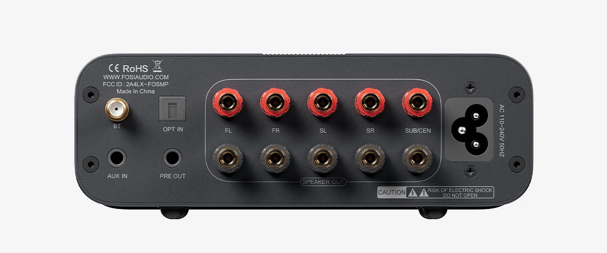 Fosi HT4S Bluetooth Amplifier ตั้งโต๊ะ ชิป TPA3116 x2 รองรับการตั้งค่าช่องสัญญาณเสียง 4.1 หรือ 5.0 ประกันศูนย์ไทย