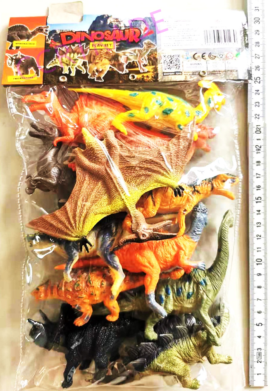เซ็ตไดโนเสาร์จอมซ่า 12 ชิ้นถุง PVC 20x32.5 ซม.(1x3)