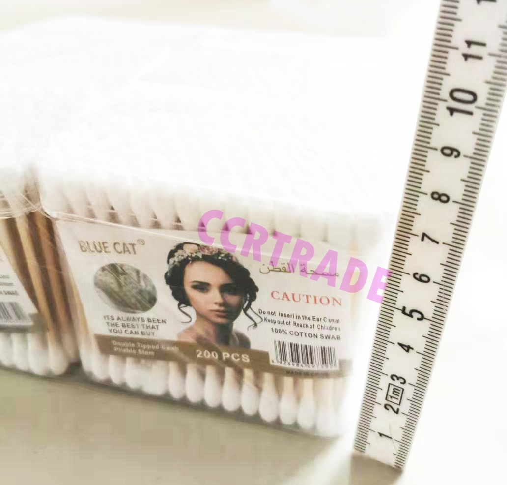 คัตตันบัดก้านไม้ 200 ชิ้นกล่อง 8.5 ซม.
