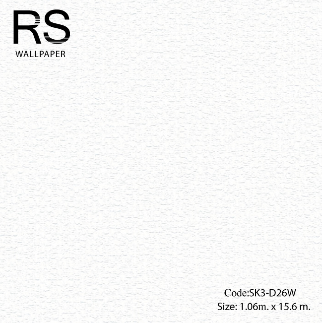 วอลเปเปอร์เทกจอร์พื้นเรียบสีขาวมีกลิตเตอร์สีเงิน SK3-D26W