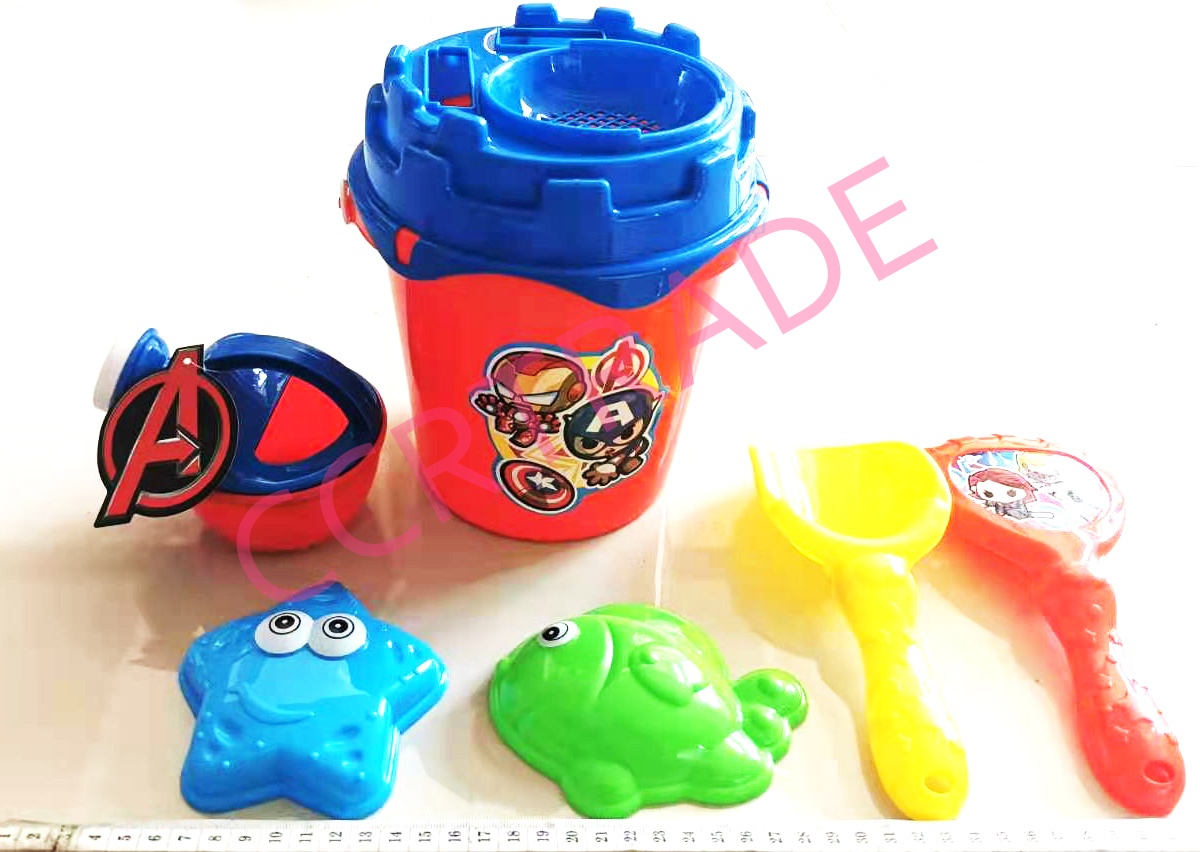 ชุดเล่นทรายอเวนเจอร์+กาถุงตาข่าย 14x27.5 ซม.(ลิขสิทธิ์แท้)(1x3)