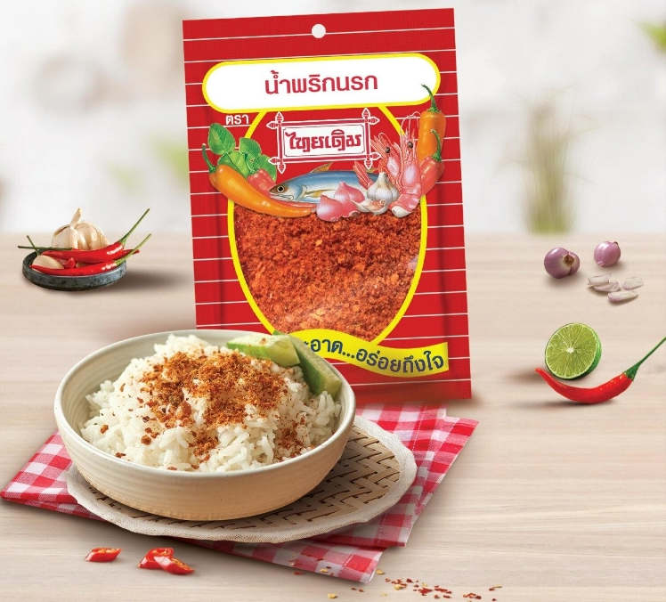 น้ำพริกนรกตราไทยเดิม น้ำหนัก 22 กรัม/ซอง (Pack 6 ซอง)