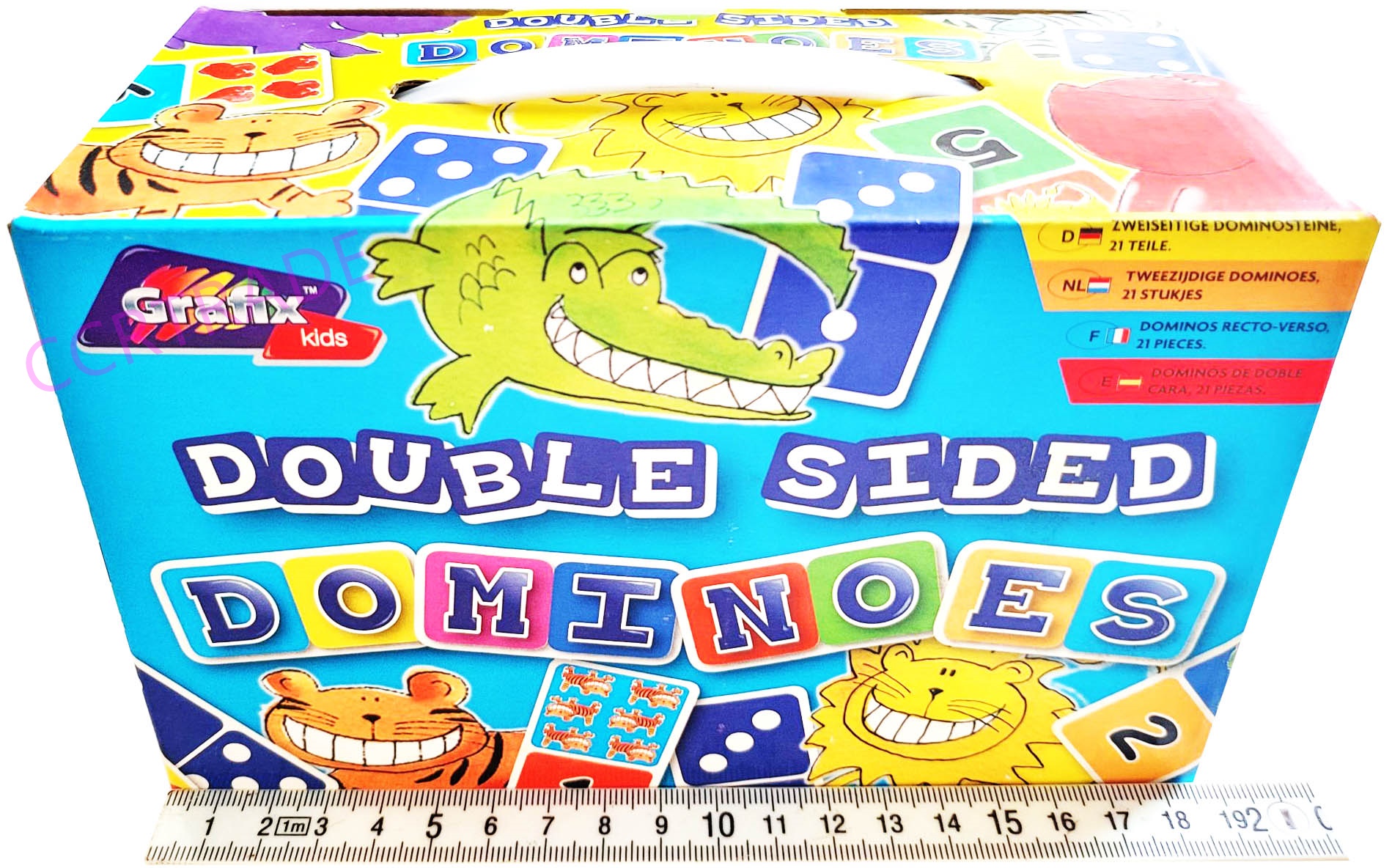 โดมิโน่กระดาษ 2 หน้า 21 ชิ้นกล่องหิ้ว 12x19 ซม.(1x3)