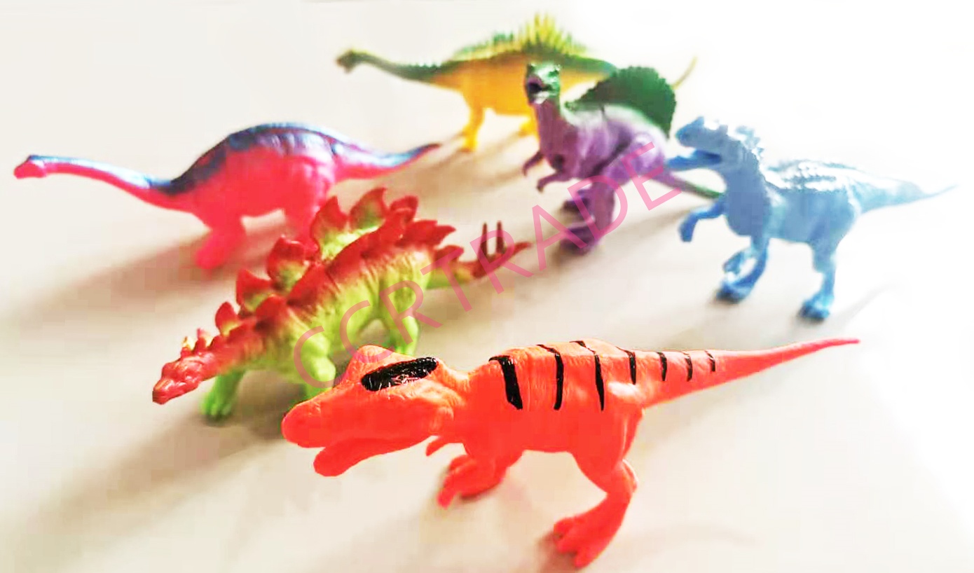 ไดโนเสาร์โมเดลสีสด 6 ชิ้นถุง PVC 21x28.5 ซม.(1x3)