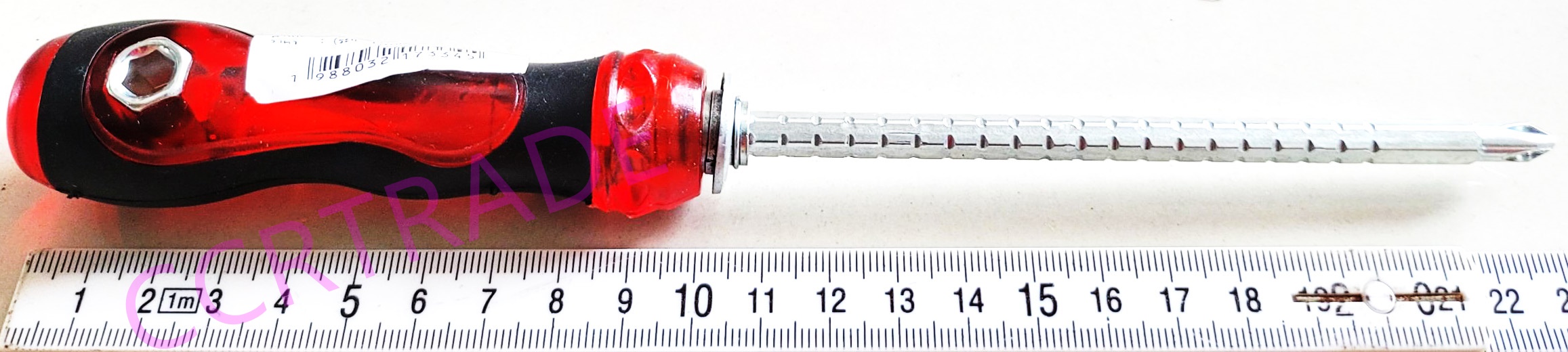 ไขควงสลับหัวสีใสกล่อง (หัวบวก,ลบ) 24 ซม.