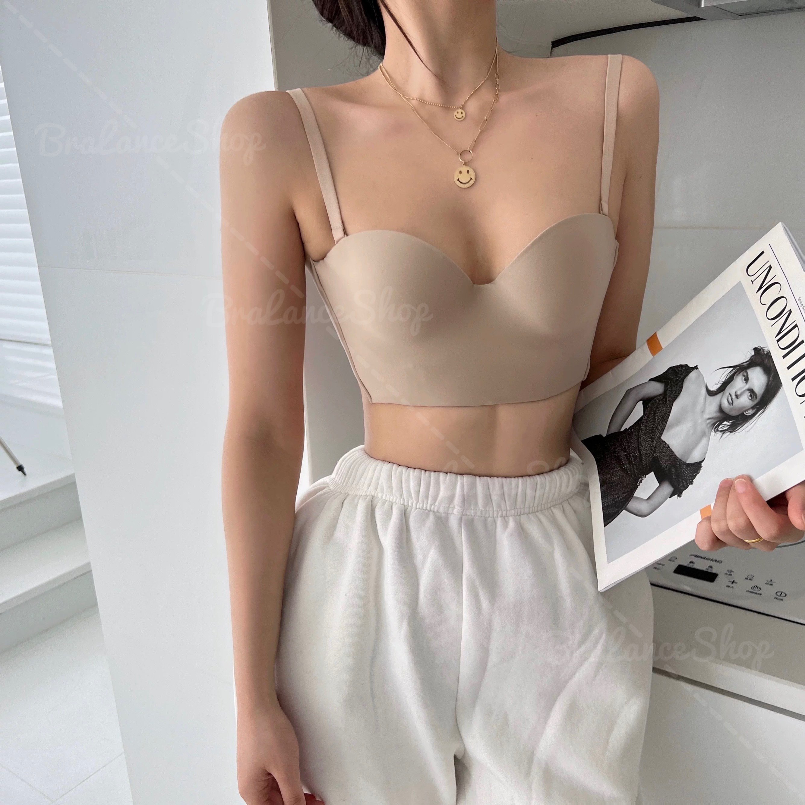 BLS✿0316 ยกทรงเกาะอกล๊อคกิ้งบรา สไตล์ครอปบรา