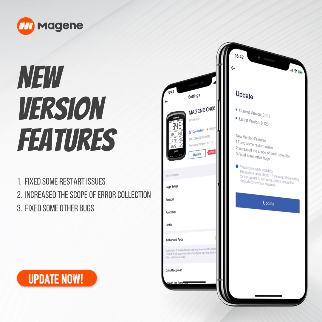 ไมล์จักรยานแบบ GPS Magene C406 GPS Waterproof จอ 2.5 LCD Display Waterproof Support Bluetooth Ant