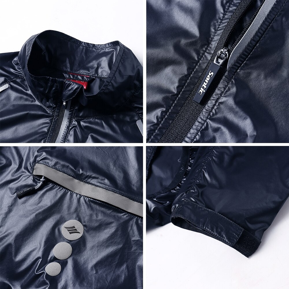 เสื้อกันฝน กันลม ปั่นจักรยาน ผ้าลื่น SANTIC MOCO7033 สี:Navy-BLUE