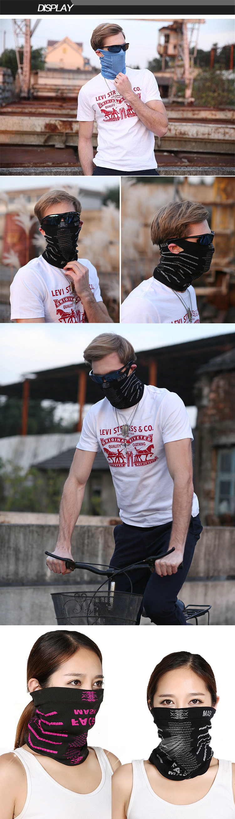 หน้ากากกันฝุ่นแบบยาว กันแดด THAIBIKE มีที่เกี่ยวหู