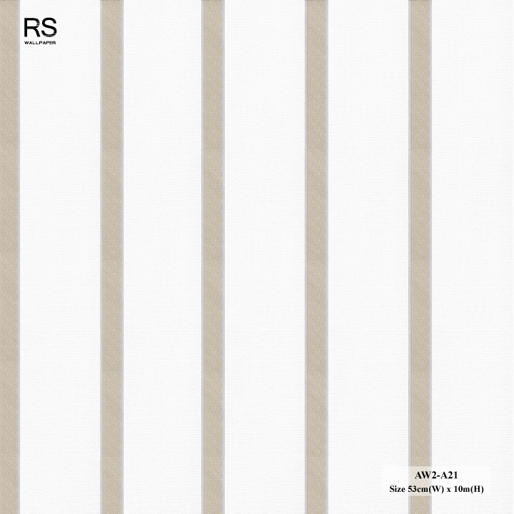 วอลเปเปอร์ลายทาง สีขาวสลับน้ำตาล AW2-A21