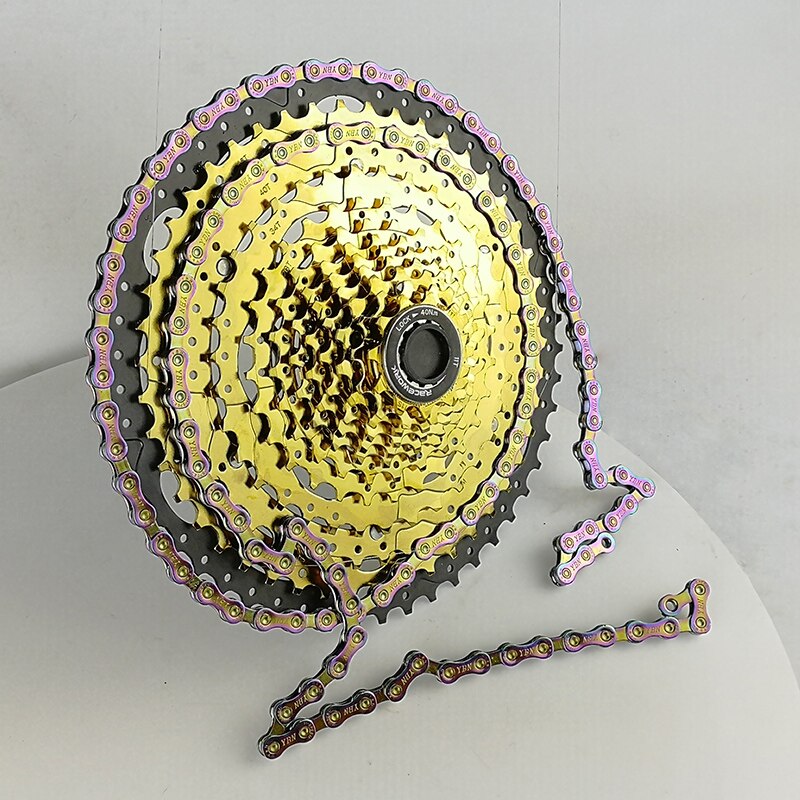 โซ่จักรยาน YBN / 11 sp. สีรุ้ง / 120L Ti-N Gold SLA 11 for SHIMANO CAMPAGNOLO AND SRAM