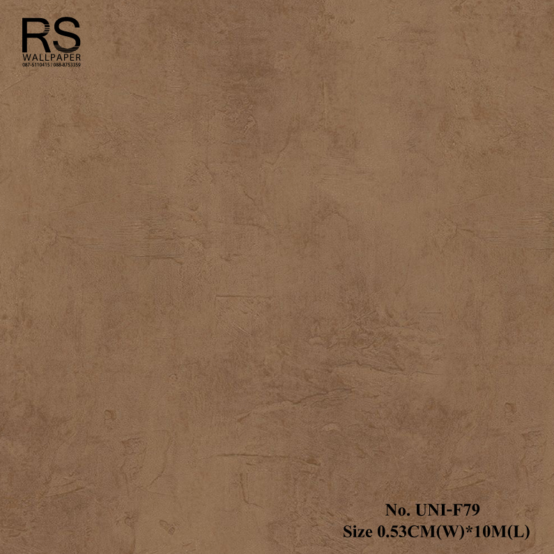 วอลเปเปอร์ติดผนัง ลายปูนเปลือย สีน้ำตาลอมส้ม No.UNI-F79