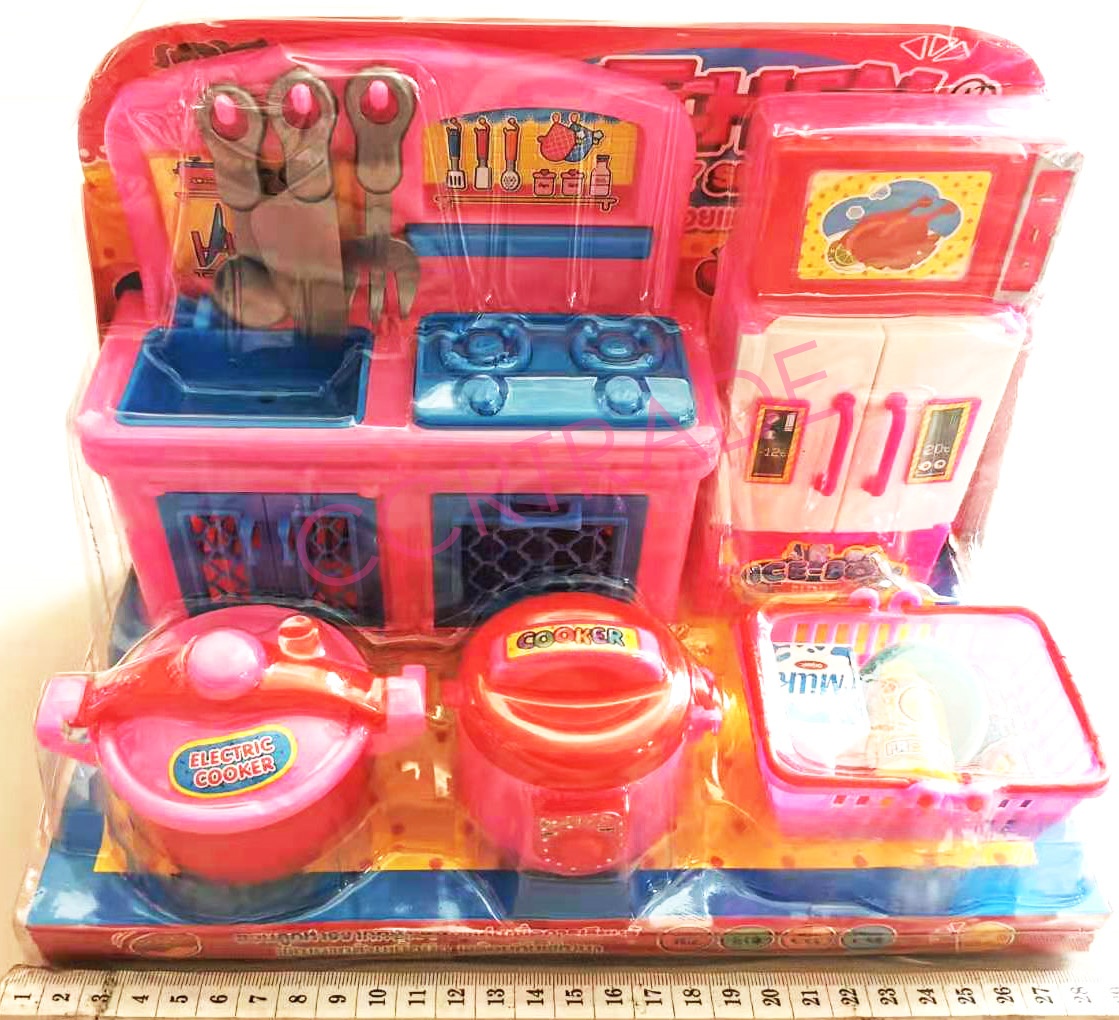 เซ็ทครัวสีหวาน+ตู้เย็นฝาครอบ 19.5x28 ซม. (1x3)